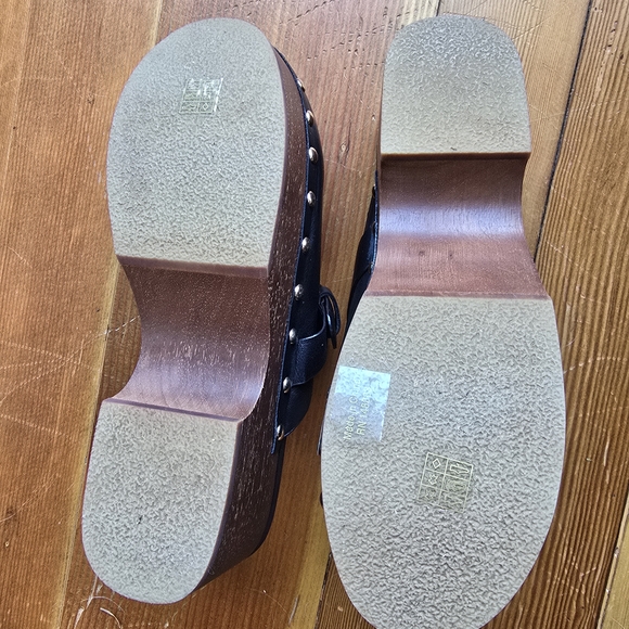 New ANTHROPOLOGIE Bibi Lou Platform Studded Clogs Black Size 9 /40 - Picture 8 of 9